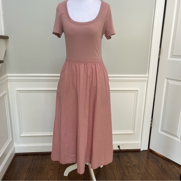 GAP Fit & Flare MIDI Dress Dusty Rose Size S - Picture 3 of 9